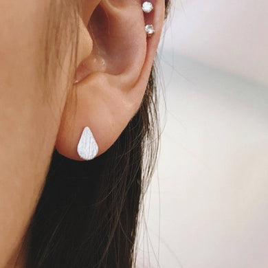 Scratched Teardrop Studs - Origami Jewels