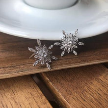 Load image into Gallery viewer, Snowflake Statement Earrings - Origami Jewels