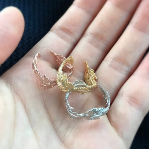 Adjustable Feather Ring - Origami Jewels