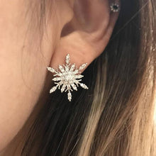Load image into Gallery viewer, Snowflake Statement Earrings - Origami Jewels