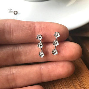 925 Silver Flower Ear Sweep - Origami Jewels
