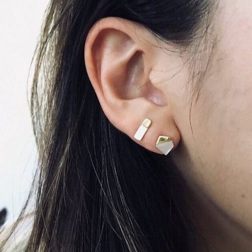 Shell Geometric Earrings - Origami Jewels