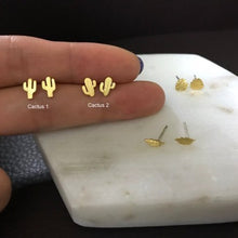Load image into Gallery viewer, Tiny Cactus Stud - Origami Jewels