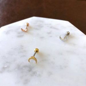 Crescent Moon Earrings - Origami Jewels