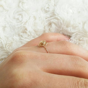 Gold Wire Rose Ring - Origami Jewels