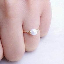 Load image into Gallery viewer, Pearl Wire Ring - Origami Jewels