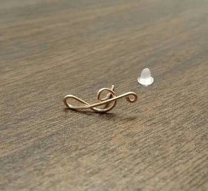 Treble Clef Wire Earring - Origami Jewels