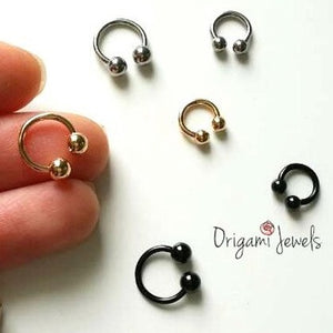 16g Horseshoe Ring - Origami Jewels