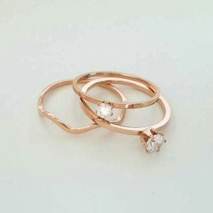 Stackable Solitaire Ring - Origami Jewels