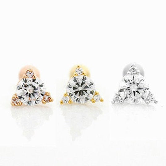 CZ Triangle Earring - Origami Jewels
