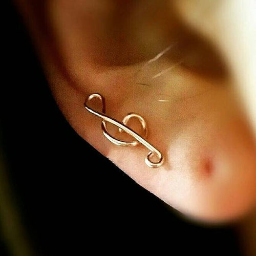 Treble Clef Wire Earring - Origami Jewels