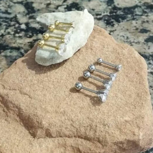 16g Clear Stone Earring - Origami Jewels