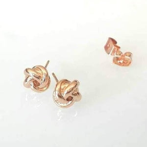Rose Gold Knot Earrings - Origami Jewels