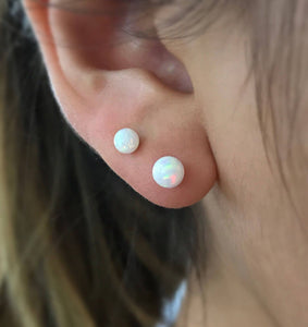 16g Opal Cartilage Earring • White Opal Barbell • Classic Conch Earrings • Set Of 3 Triple Helix Earring • Rainbow Opal Stone Tragus Earring
