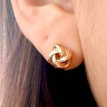 Rose Gold Knot Earrings - Origami Jewels