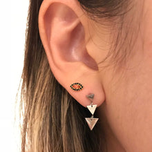 Load image into Gallery viewer, Evil Eye Cartilage Earring, 18g threadless labret, mini small evil eye helix barbell, tragus earring, conch pushpin labret, medusa piercing