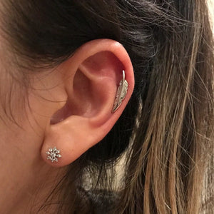 Curved cartilage earring, fashion earrings, cute ear sweep, ear Climbers, crescent moon earrings, leaf ear sweeps,