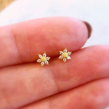 Load image into Gallery viewer, Mini Sunflower Studs - Origami Jewels
