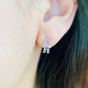 Tiny Astronaut Earrings - Origami Jewels