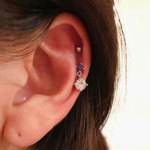 CZ Purple Dangle Earring - Origami Jewels