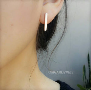 Bar Earring, 10mm helix 18mm cartilage earring, long silver bar earring, line cartilage gold bar earring, wedding jewelry, bridesmaids gifts