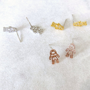 Tiny Astronaut Earrings - Origami Jewels