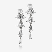 Load image into Gallery viewer, Pearl Dangle Fan Earrings - Origami Jewels