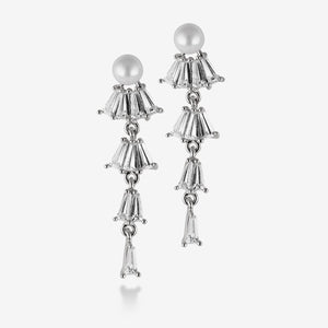 Pearl Dangle Fan Earrings - Origami Jewels