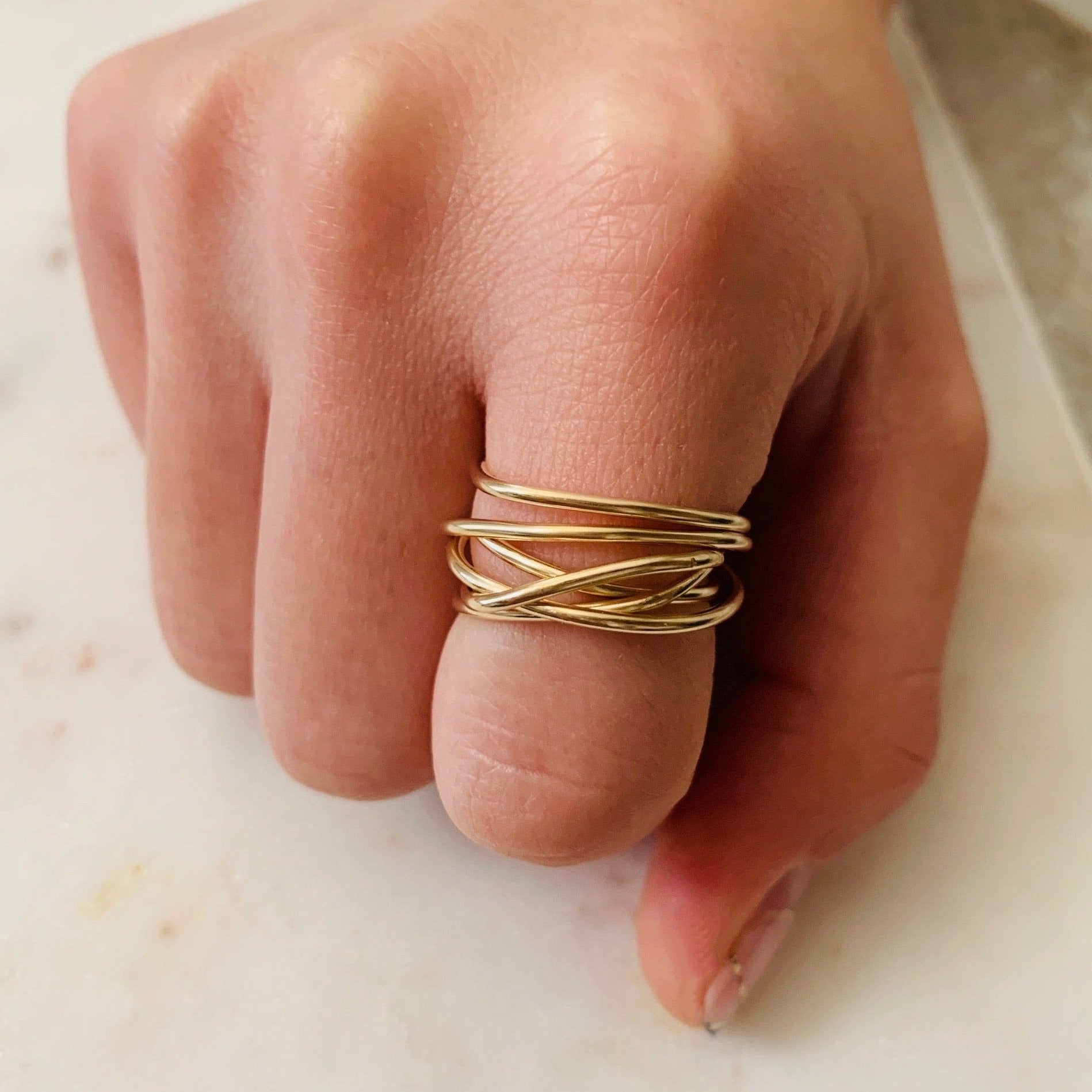 Stacked 16g Wire Ring – Origami Jewels