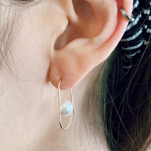 Paperclip Pearl Earrings - Origami Jewels