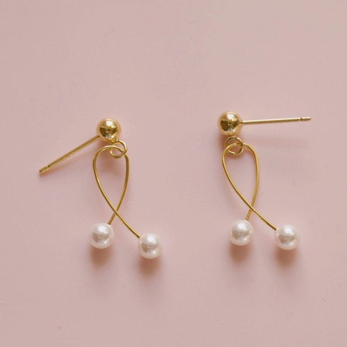 Pearl Cherry Earrings - Origami Jewels