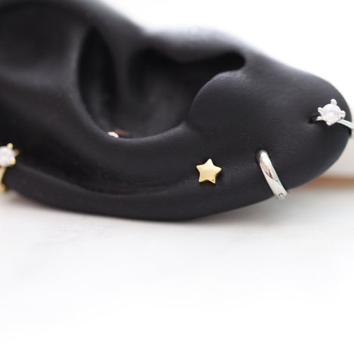 NEW! | Small Star Studs, good for sensitive ear, Mini Star cartilage earring, 20g sterling silver screwbacks, Dainty celestial conch Stud