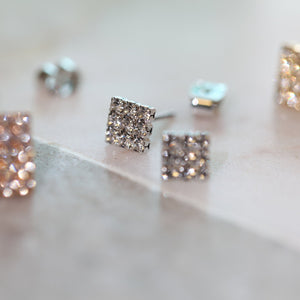 20g Square Earrings, geometric studs, simple elegant daily statements, cubic zirconia, cute studs, beautiful earrings, popular gifts, lovely