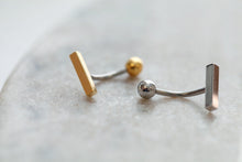 Load image into Gallery viewer, NEW! || Small Bar Navel Ring, Floating Belly Ring, dainty bar navel ring, gold bar belly rings, simple belly rings, dainty belly jewelry