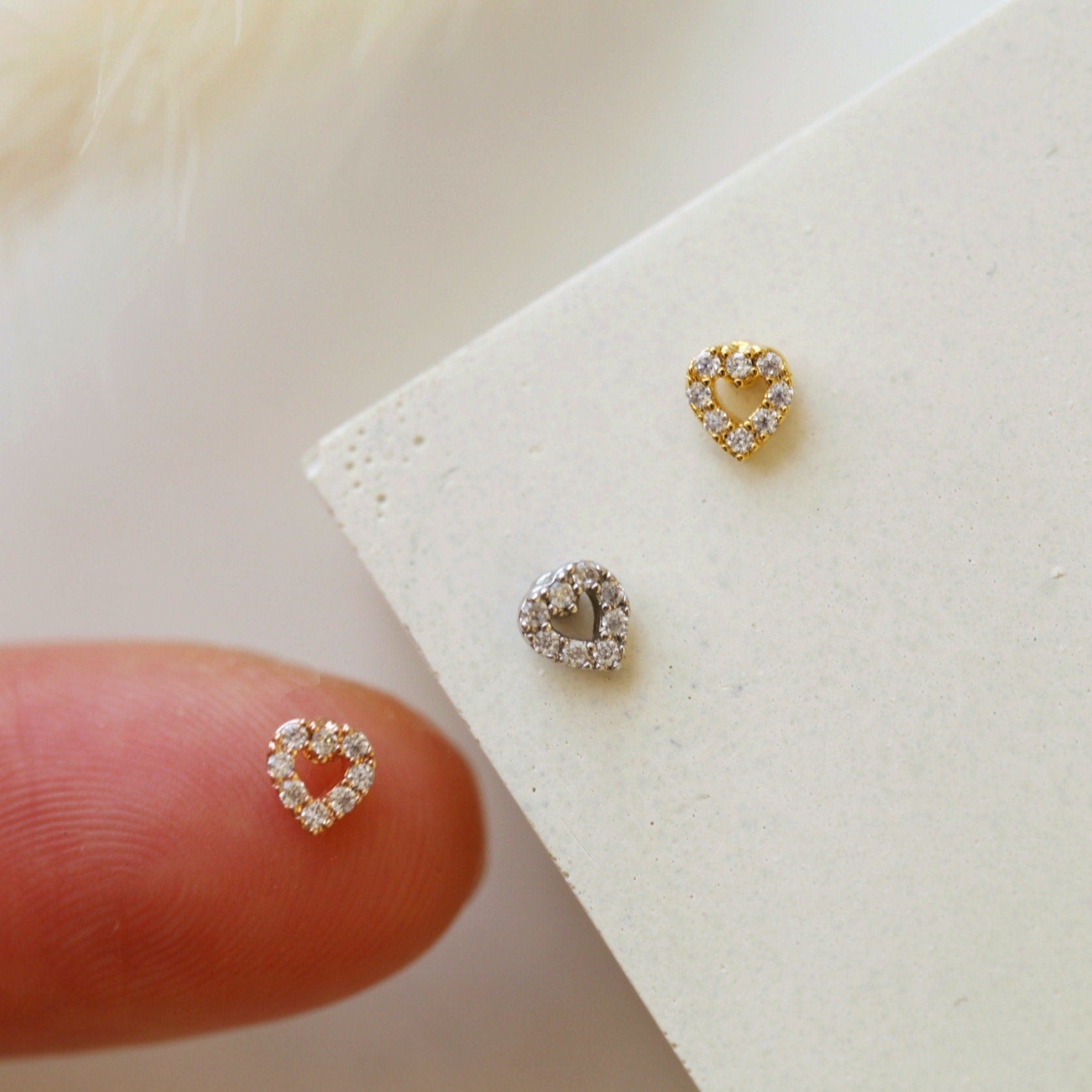 Tiny Heart Crystal Post Earrings | Montana Silversmiths