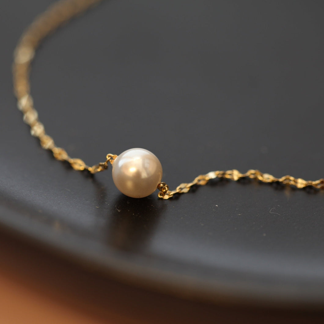 Buy Floating Pearl Cuff Bracelet Pearl Bangle Gold Pearl Bracelet Everyday  Gold Bracelet Single Pearl Bracelet Wedding Pearl Bracelet Online in India  - Etsy
