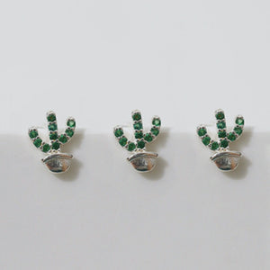 Succulent Plant Earrings, Sterling Silver cactus studs, hypoallergenic screwback 925 silver, conch, unique tragus, dainty cartilage earring