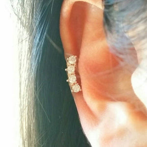 CZ Crown Ear Jacket, bar Ear climber, cartilage bar earring, silver line earring, bar helix earring, delicate earring,cartilage line earring