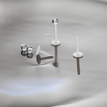 Load image into Gallery viewer, 16g BioFlex Labret Interchangeable Piercings, Plastic Labret cartilage earrings, bioplast tragus earrings, hypoallergenic conch earrings