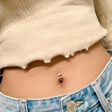 Load image into Gallery viewer, CZ Crown Belly Button Ring, floating navel ring, tiara gold belly ring dainty belly ring crown navel ring belly piercing small belly jewelry