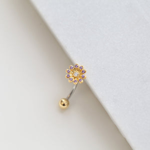 NEW! || WaterLily Navel Ring, Floating Belly Ring, dainty flower navel ring, unique belly ring, simple belly ring, dainty body jewelry,