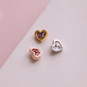 Purple Heart Cartilage Earring, conch heart threadless labret, jan feb apr birthstone birthday gift, valentines for her, bold heart studs