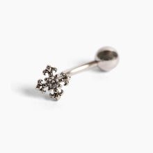 Load image into Gallery viewer, NEW! Medieval Cross Ring, Floating Belly Ring, whimsigoth minimalist belly button ring, small dainty simple trendy belly ring, gifts for her