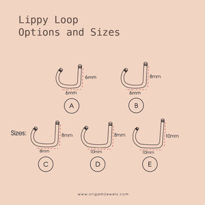 16g Circle Medusa Ring • Lippy Loop Labret • Surgical Steel Lip Ring • Geometric Lip Piercing • Blue Stone Lip • Pink Stone Simple Labret