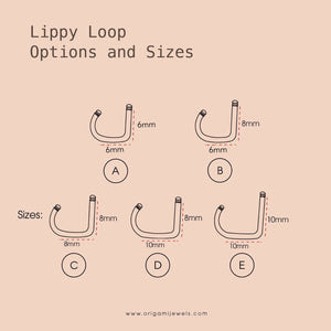 Mini Iridescent 4 Petal Medusa Piercing • Lippy Loop Labret Lip • Surgical Steel Lip Ring • Geometric Lip Labret • Sapphire Labret • Medusa
