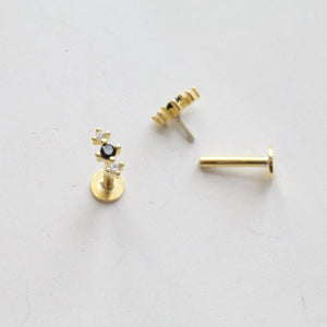 16g Line Forward Helix Earring • Internally Threaded Reversible Tragus Stud • Dot Labret Earring • Tiny Conch Stud • Trendy Lobe Piercing