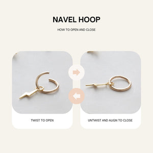 Totem Teardrop Belly Hoop • Tiny Belly Piercing • Simple Navel Ring • Dainty Dangle Belly Ring • 14k Goldfill Silver 18g 16g Belly Jewelry