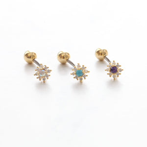 NEW || Mini Iridescent Sunflower Navel Ring • Floating Belly Ring • Gold Belly Rings • Simple Floatie Belly Rings • Trendy Dainty Body Jewel