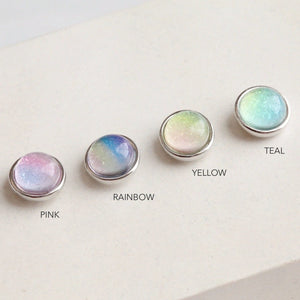 Circle Candy Cartilage Earrings • Colorful Tragus Stud • Unicorn Moonstone Conch • Bubble Labret • Silver Piercing • Bestselling Earring